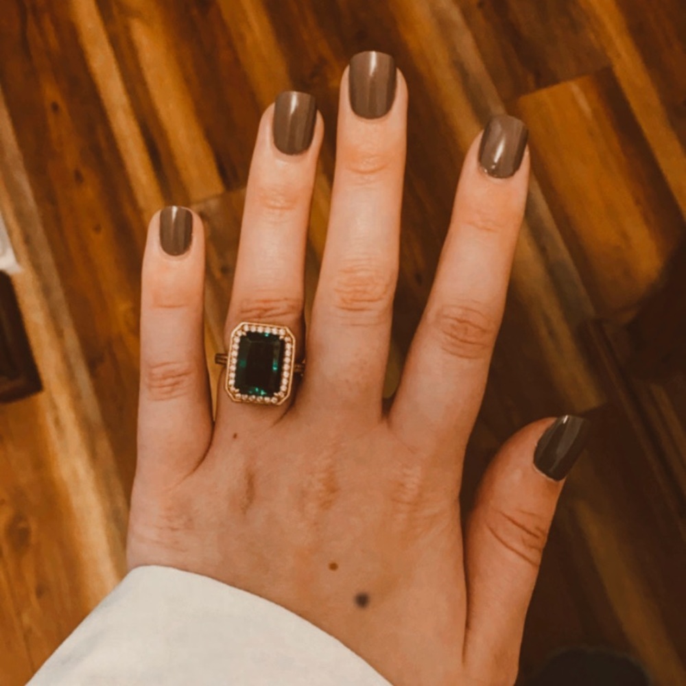 Lab created emerald ring